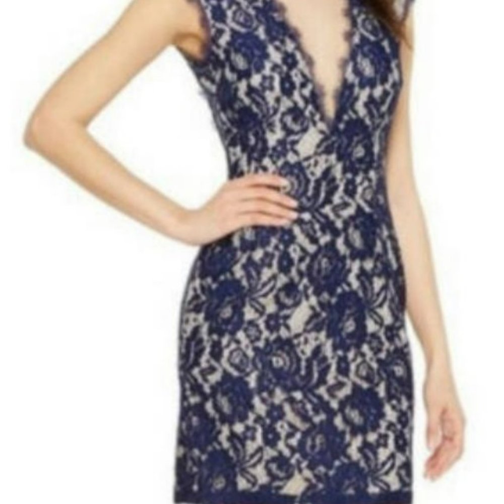 Sexy Blue Lace Women's Dress - size 10